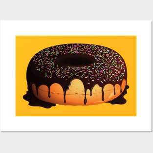 Chocolate Covered Donut With Sprinkles Posters and Art